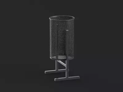 Perforated Street Waste Receptacle 04 Low-poly 3D model