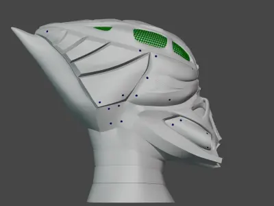 Helmet-1 robot head with lights 3D model