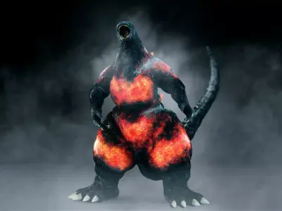 Burning Godzilla 3D model