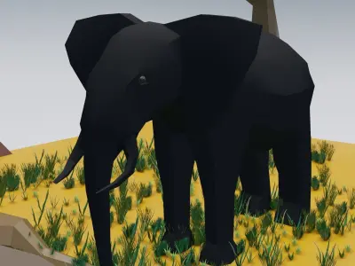 Low poly Elephant Low-poly 3D model
