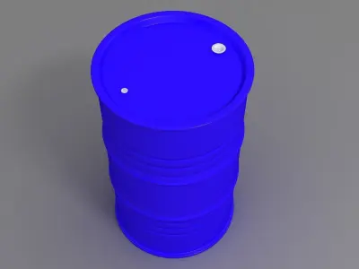 Metal Barrel Clean blue 3D model