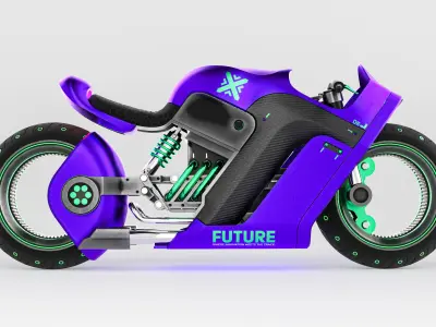 FUTURE RACE BIKE Low-poly 3D model