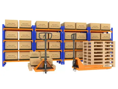 Warehouse Rack Storage 3D model purchase