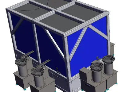 Robotic Cell Ring Assembly Line 3D model