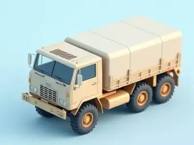 Large Military Truck Desert Camo 3D model