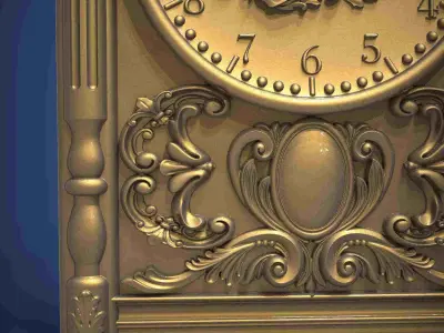 Carved clock for 3D printing and CNC 3D print model 18