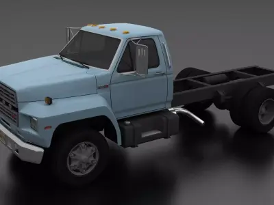 F-Series F-800 Truck Chassis 1980 Low-poly 3D model
