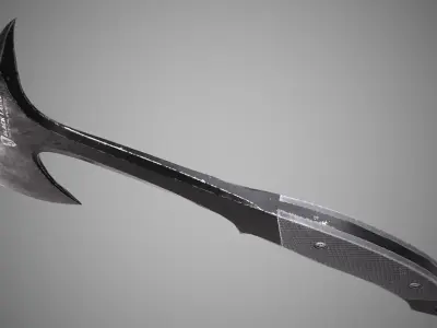 Black level Tomahawk Lowpoly 3D model with PBR Low-poly 3D model