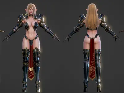 Elf Swordmaster - Game Ready 3D model