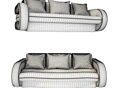 Black sofa 3D model
