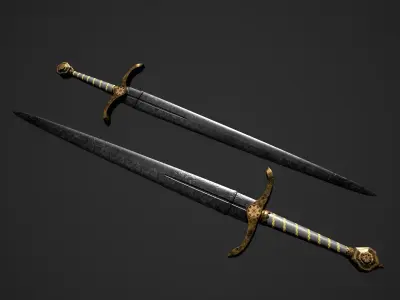 Medieval Sword Low-poly 3D model