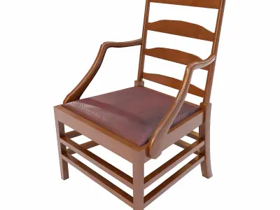 Georgian Antique wooden chair  Low-poly 3D model