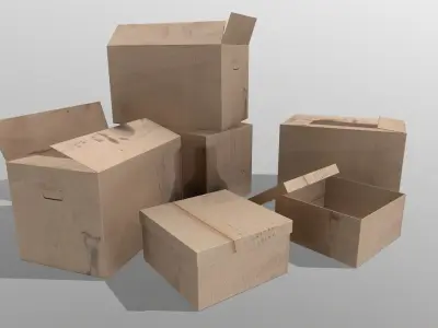 Cardboard boxes Free low-poly 3D model purchase