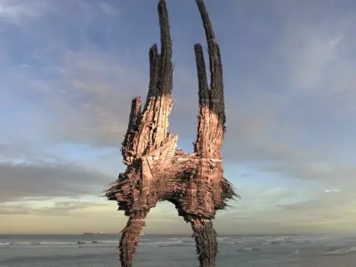 Alien Monolith Shard Colossal arch 3  3D model