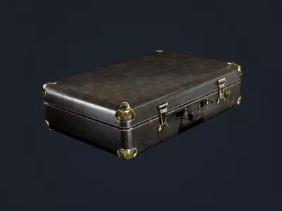 Leather Suitcase Luggage Game Ready Low-poly 3D model