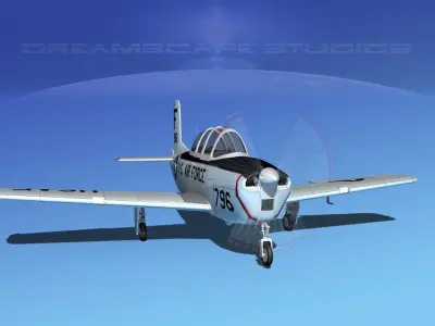 Beechcraft T-34 Mentor V04 USAF 3D model