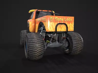 Monster truck  Low-poly 3D model