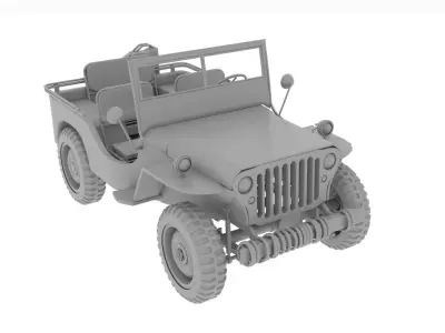 WW2 US Military Vehicle Collection Low-poly 3D model
