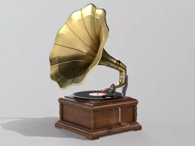 Gramophone Free low-poly 3D model