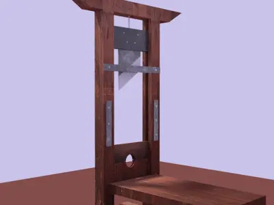 Guillotine  Low Poly Textured Game Ready Free low-poly 3D model