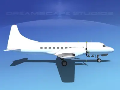 Convair CV-580 Unmarked 1 3D model