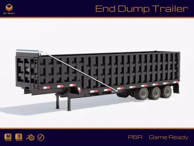 End Dump Trailer Low-poly 3D model
