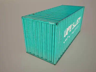 20 Foot Shipping Container Variations Low-poly 3D model