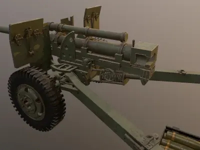 105mm gun Low-poly 3D model
