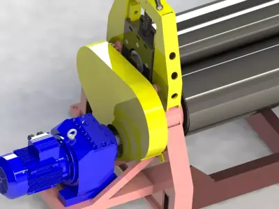 1800 mm cylindrical sheet metal bending machine 3D model