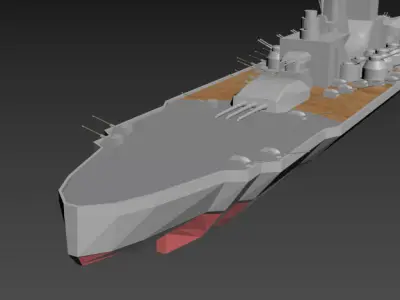 IJN Yamato Low-poly 3D model