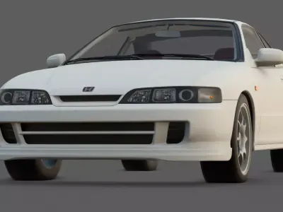1995 Honda Integra Type R 3D Model The FWD Perfection Low-poly 3D model