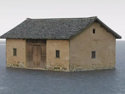 Traditional rural Chinese residence Low-poly 3D model