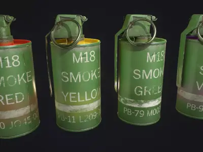 M18 Smoke Grenade Low-poly 3D model