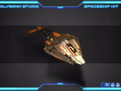 PolyBank Spaceship N18 Low-poly 3D model
