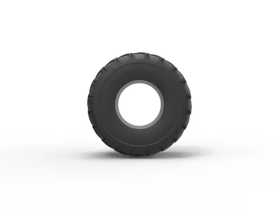 Monster Jam tire 10 Scale 1 to 25 3D print model
