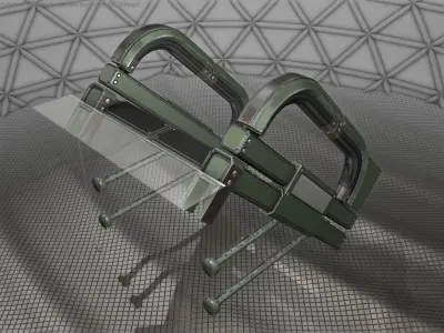 Sci-Fi Stairs - 1 - Green Version Low-poly 3D model