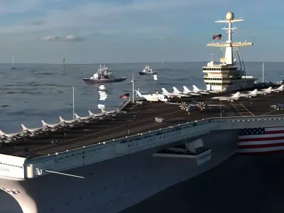Aircraft Carrier - Nimitz-class nuclear-powered supercarrier Free 3D model
