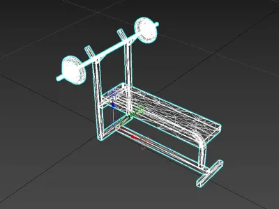 barbell and bench 3D model