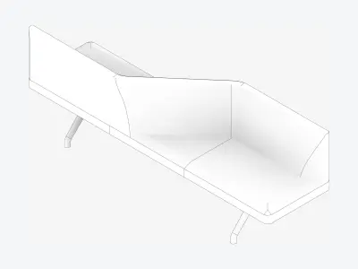 Seat - Bench - Worksmart - Backrest Crossover Low-poly 3D model