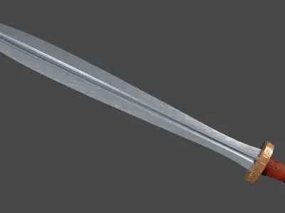 Xyphos sword with Spatha handle Low-poly 3D model