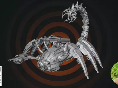 Cyber-Scorpion Heavy Assault Mech - Stingray Class Sentinel 3D model