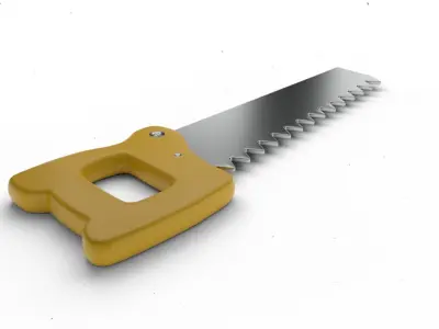 Low Poly 3D cartoon saw Low-poly 3D model