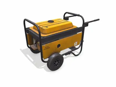 Old Portable Power Generator Low-poly PBR Low-poly 3D model
