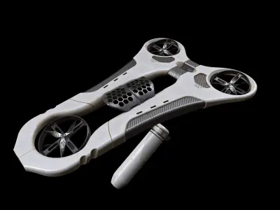 Armed Drone concept Textured Pbr 3D model