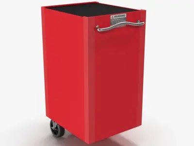 Tool Storage End Red Low-poly 3D model