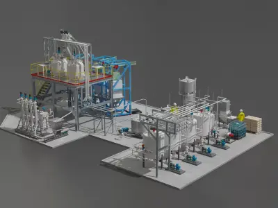 chemical plant - petrochemical plant 3D model