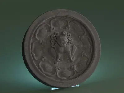 Korean Traditional Haetae Guardian Lion Roof Tile PBR 4K Low-poly 3D model
