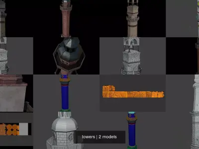 towers 3D Model Collection