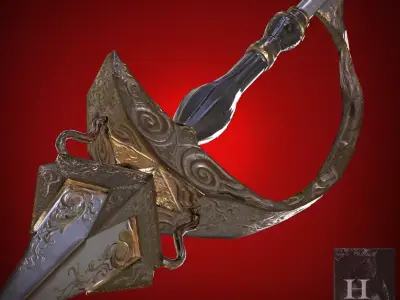 Sword Rapier - low poly Low-poly 3D model