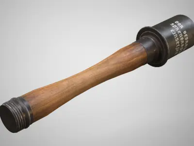 M24 Stick Hand Grenade AAA Game Ready Low-poly 3D model